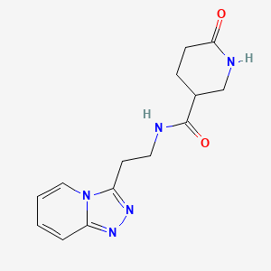 molecular formula C14H17N5O2 B6642557 6-oxo-N-[2-([1,2,4]triazolo[4,3-a]pyridin-3-yl)ethyl]piperidine-3-carboxamide 