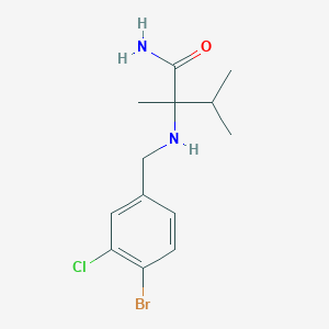 molecular formula C13H18BrClN2O B6642632 2-[(4-Bromo-3-chlorophenyl)methylamino]-2,3-dimethylbutanamide 