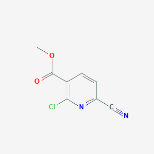 molecular formula C8H5ClN2O2 B6642659 Methyl 2-chloro-6-cyanonicotinate 