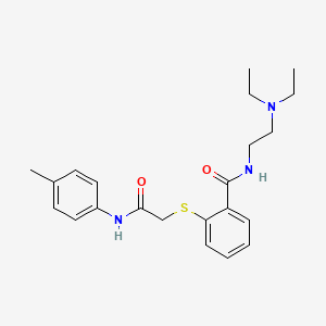 molecular formula C22H29N3O2S B6642669 N-[2-(diethylamino)ethyl]-2-[2-(4-methylanilino)-2-oxoethyl]sulfanylbenzamide 