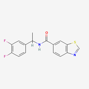 molecular formula C16H12F2N2OS B6642687 N-[1-(3,4-difluorophenyl)ethyl]-1,3-benzothiazole-6-carboxamide 