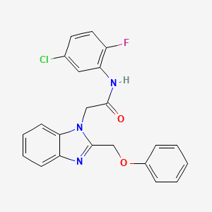 molecular formula C22H17ClFN3O2 B6642694 N-(5-chloro-2-fluorophenyl)-2-[2-(phenoxymethyl)benzimidazol-1-yl]acetamide 