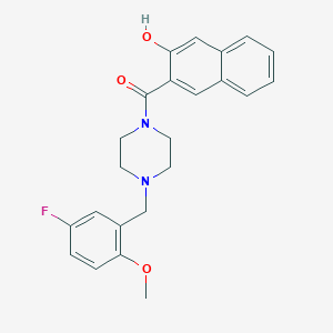 [4-[(5-Fluoro-2-methoxyphenyl)methyl]piperazin-1-yl]-(3-hydroxynaphthalen-2-yl)methanone