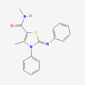 molecular formula C18H17N3OS B6642735 N,4-dimethyl-3-phenyl-2-phenylimino-1,3-thiazole-5-carboxamide 