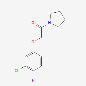 molecular formula C12H13ClFNO2 B6642742 2-(3-Chloro-4-fluorophenoxy)-1-pyrrolidin-1-ylethanone 