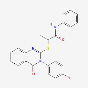 2-[3-(4-fluorophenyl)-4-oxoquinazolin-2-yl]sulfanyl-N-phenylpropanamide