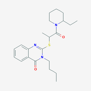 3-Butyl-2-[1-(2-ethylpiperidin-1-yl)-1-oxopropan-2-yl]sulfanylquinazolin-4-one