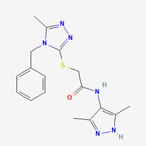 2-[(4-benzyl-5-methyl-1,2,4-triazol-3-yl)sulfanyl]-N-(3,5-dimethyl-1H-pyrazol-4-yl)acetamide