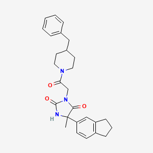 3-[2-(4-benzylpiperidin-1-yl)-2-oxoethyl]-5-(2,3-dihydro-1H-inden-5-yl)-5-methylimidazolidine-2,4-dione