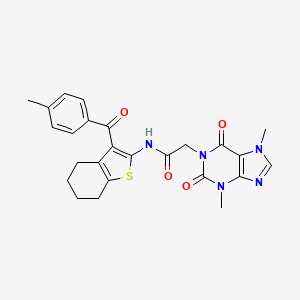 2-(3,7-dimethyl-2,6-dioxopurin-1-yl)-N-[3-(4-methylbenzoyl)-4,5,6,7-tetrahydro-1-benzothiophen-2-yl]acetamide