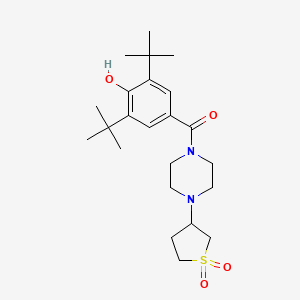 molecular formula C23H36N2O4S B6642824 (3,5-Ditert-butyl-4-hydroxyphenyl)-[4-(1,1-dioxothiolan-3-yl)piperazin-1-yl]methanone 