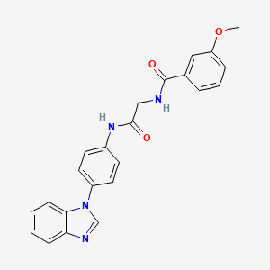 molecular formula C23H20N4O3 B6642857 N-[2-[4-(benzimidazol-1-yl)anilino]-2-oxoethyl]-3-methoxybenzamide 