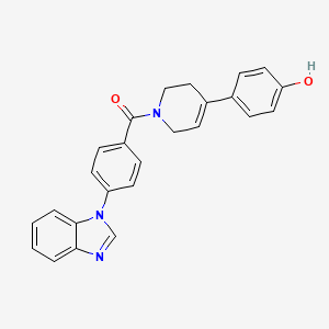 molecular formula C25H21N3O2 B6642872 [4-(benzimidazol-1-yl)phenyl]-[4-(4-hydroxyphenyl)-3,6-dihydro-2H-pyridin-1-yl]methanone 