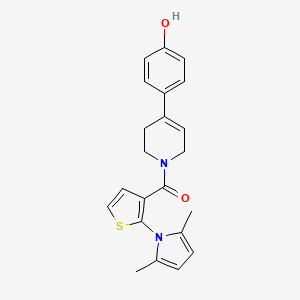 molecular formula C22H22N2O2S B6642898 [2-(2,5-dimethylpyrrol-1-yl)thiophen-3-yl]-[4-(4-hydroxyphenyl)-3,6-dihydro-2H-pyridin-1-yl]methanone 