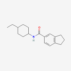 molecular formula C18H25NO B6642920 N-(4-ethylcyclohexyl)-2,3-dihydro-1H-indene-5-carboxamide 