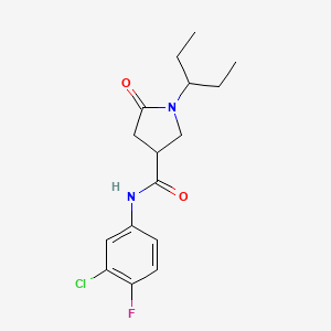 N-(3-chloro-4-fluorophenyl)-5-oxo-1-pentan-3-ylpyrrolidine-3-carboxamide