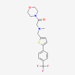 molecular formula C19H21F3N2O2S B6642972 2-[Methyl-[[5-[4-(trifluoromethyl)phenyl]thiophen-2-yl]methyl]amino]-1-morpholin-4-ylethanone 