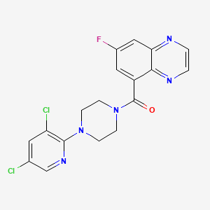 molecular formula C18H14Cl2FN5O B6642979 [4-(3,5-Dichloropyridin-2-yl)piperazin-1-yl]-(7-fluoroquinoxalin-5-yl)methanone 