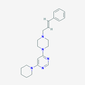 molecular formula C22H29N5 B6642993 4-[4-[(E)-3-phenylprop-2-enyl]piperazin-1-yl]-6-piperidin-1-ylpyrimidine 