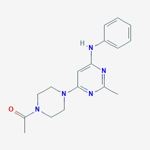 molecular formula C17H21N5O B6643015 1-[4-(6-Anilino-2-methylpyrimidin-4-yl)piperazin-1-yl]ethanone 