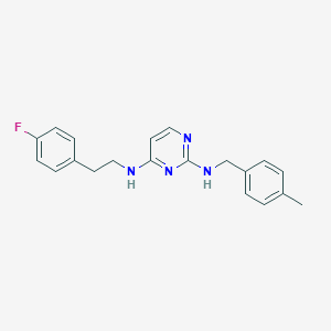 molecular formula C20H21FN4 B6643042 4-N-[2-(4-fluorophenyl)ethyl]-2-N-[(4-methylphenyl)methyl]pyrimidine-2,4-diamine 