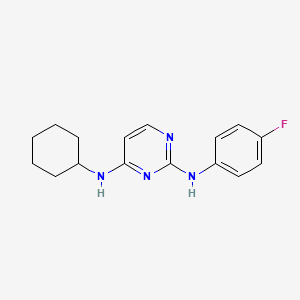molecular formula C16H19FN4 B6643069 4-N-cyclohexyl-2-N-(4-fluorophenyl)pyrimidine-2,4-diamine 