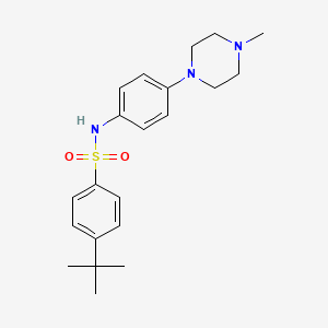 molecular formula C21H29N3O2S B6643106 4-tert-butyl-N-[4-(4-methylpiperazin-1-yl)phenyl]benzenesulfonamide 