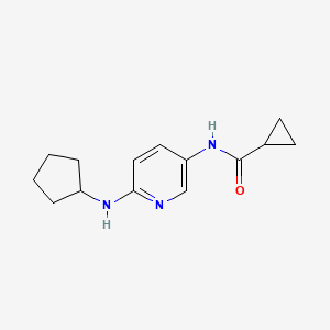 molecular formula C14H19N3O B6643123 N-[6-(cyclopentylamino)pyridin-3-yl]cyclopropanecarboxamide 