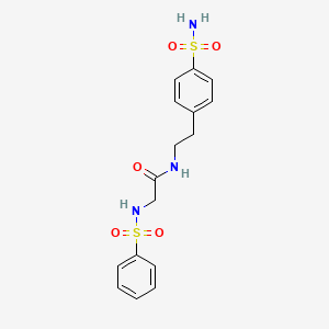 2-(benzenesulfonamido)-N-[2-(4-sulfamoylphenyl)ethyl]acetamide