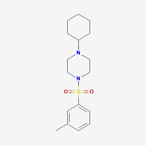 molecular formula C17H26N2O2S B6643163 1-Cyclohexyl-4-(3-methylphenyl)sulfonylpiperazine 