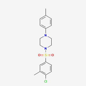 molecular formula C18H21ClN2O2S B6643175 1-[(4-Chloro-3-methylphenyl)sulfonyl]-4-(4-methylphenyl)piperazine 