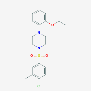 molecular formula C19H23ClN2O3S B6643185 1-(4-Chloro-3-methylphenyl)sulfonyl-4-(2-ethoxyphenyl)piperazine 