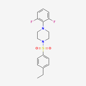 molecular formula C18H20F2N2O2S B6643191 1-(2,6-Difluorophenyl)-4-(4-ethylphenyl)sulfonylpiperazine 