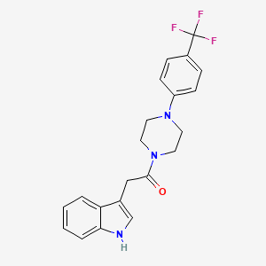 molecular formula C21H20F3N3O B6643198 2-(1H-indol-3-yl)-1-[4-[4-(trifluoromethyl)phenyl]piperazin-1-yl]ethanone 