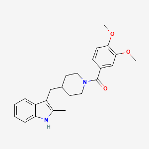 molecular formula C24H28N2O3 B6643205 (3,4-dimethoxyphenyl)-[4-[(2-methyl-1H-indol-3-yl)methyl]piperidin-1-yl]methanone 