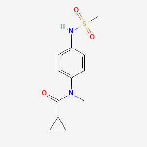 molecular formula C12H16N2O3S B6643224 N-[4-(methanesulfonamido)phenyl]-N-methylcyclopropanecarboxamide 