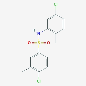 molecular formula C14H13Cl2NO2S B6643227 4-chloro-N-(5-chloro-2-methylphenyl)-3-methylbenzene-1-sulfonamide 