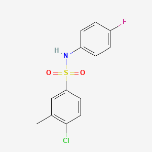 molecular formula C13H11ClFNO2S B6643241 4-chloro-N-(4-fluorophenyl)-3-methylbenzenesulfonamide 