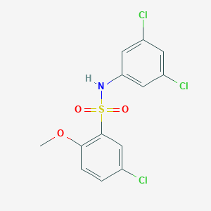 molecular formula C13H10Cl3NO3S B6643248 5-chloro-N-(3,5-dichlorophenyl)-2-methoxybenzenesulfonamide 