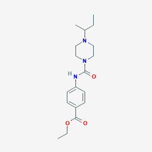 molecular formula C18H27N3O3 B6643263 Ethyl 4-[(4-butan-2-ylpiperazine-1-carbonyl)amino]benzoate 