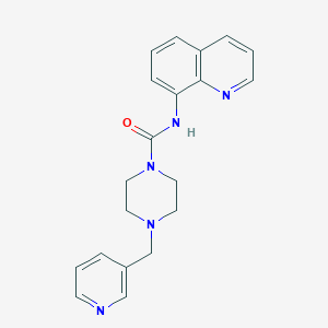 molecular formula C20H21N5O B6643264 4-(pyridin-3-ylmethyl)-N-quinolin-8-ylpiperazine-1-carboxamide 