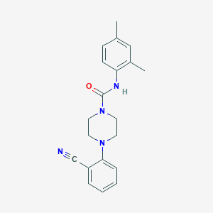 molecular formula C20H22N4O B6643272 4-(2-cyanophenyl)-N-(2,4-dimethylphenyl)piperazine-1-carboxamide 