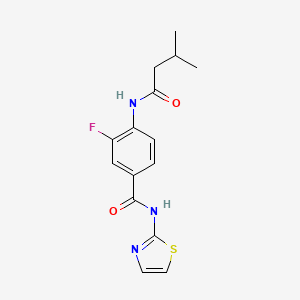 3-fluoro-4-(3-methylbutanoylamino)-N-(1,3-thiazol-2-yl)benzamide