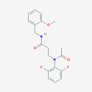molecular formula C19H20F2N2O3 B6643284 3-(N-acetyl-2,6-difluoroanilino)-N-[(2-methoxyphenyl)methyl]propanamide 