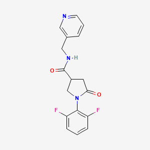 molecular formula C17H15F2N3O2 B6643301 1-(2,6-difluorophenyl)-5-oxo-N-(pyridin-3-ylmethyl)pyrrolidine-3-carboxamide 