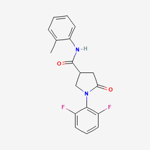 molecular formula C18H16F2N2O2 B6643305 1-(2,6-difluorophenyl)-N-(2-methylphenyl)-5-oxopyrrolidine-3-carboxamide 