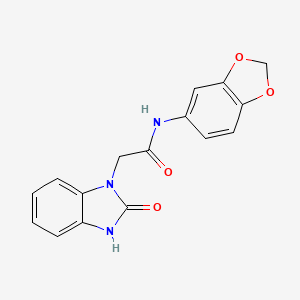 N-(1,3-benzodioxol-5-yl)-2-(2-oxo-3H-benzimidazol-1-yl)acetamide