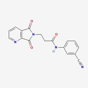 molecular formula C17H12N4O3 B6643345 N-(3-cyanophenyl)-3-(5,7-dioxopyrrolo[3,4-b]pyridin-6-yl)propanamide 