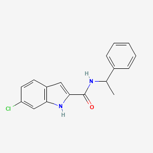 molecular formula C17H15ClN2O B6643355 6-chloro-N-(1-phenylethyl)-1H-indole-2-carboxamide 