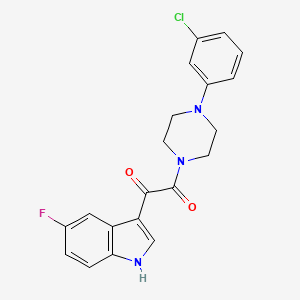 molecular formula C20H17ClFN3O2 B6643367 1-[4-(3-chlorophenyl)piperazin-1-yl]-2-(5-fluoro-1H-indol-3-yl)ethane-1,2-dione 